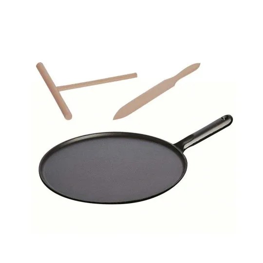 Crêpière en fonte STAUB galettière 30cm avec manche en fonte