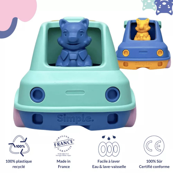 Coffret LE JOUET SIMPLE Camions-Trains Pompier/Benne