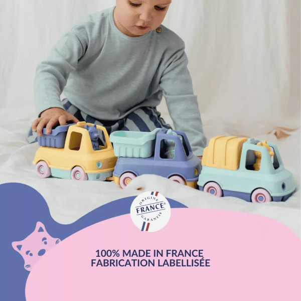 Coffret LE JOUET SIMPLE Camions-Trains Pompier/Benne