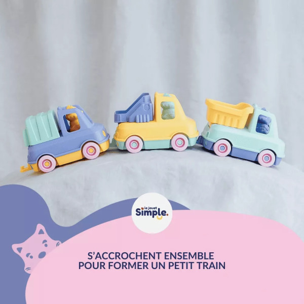 Coffret LE JOUET SIMPLE Camions-Trains Benne/Poubelle