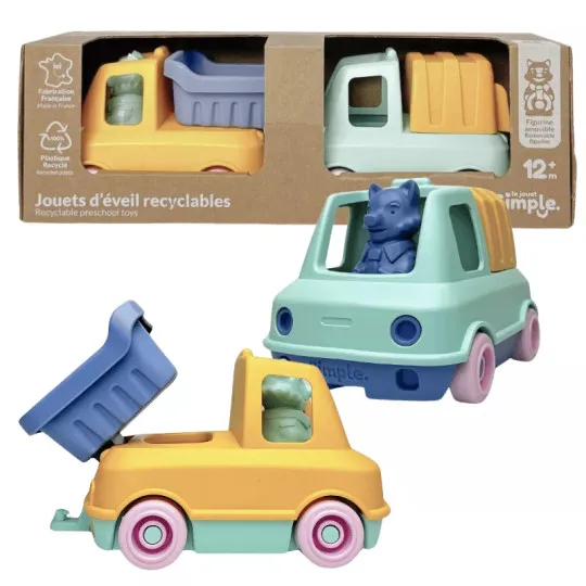 Coffret LE JOUET SIMPLE Camions-Trains Benne/Poubelle