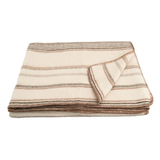 Plaid TOISON D'OR Bayonne Naturel Caramel - 2 tailles