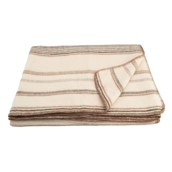 Plaid TOISON D'OR Bayonne Naturel Caramel - 2 tailles