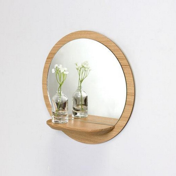 Miroir avec tablette REINE MERE Sunrise petit modèle 30cm