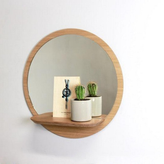 Miroir avec tablette REINE MERE Sunrise grand modèle 48cm