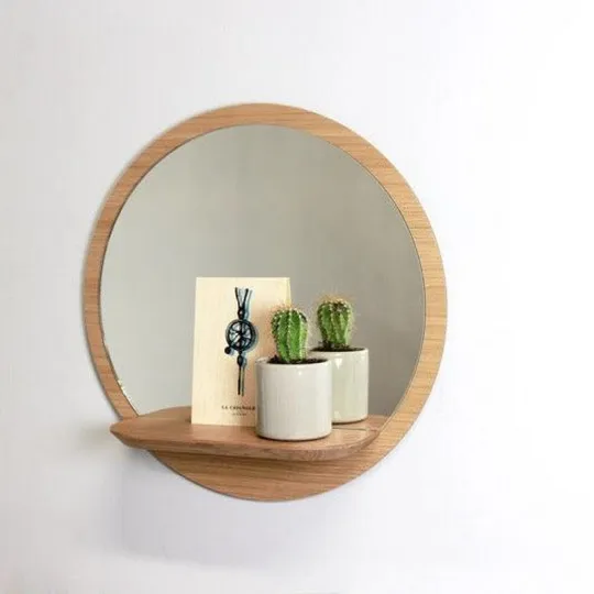 Miroir avec tablette REINE MERE Sunrise grand modèle 48cm