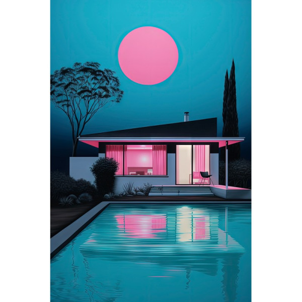 Toile CEANOTHE Lune Rose 80x120cm