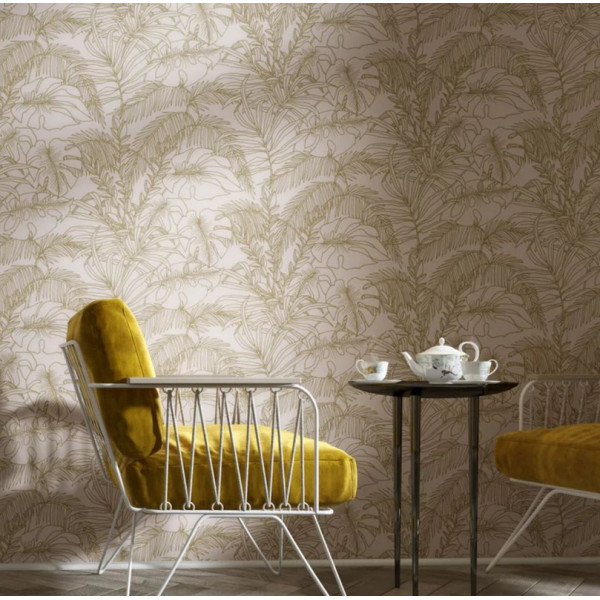 Papier peint SEASON PAPER Abondance Olive feuilles tropicales