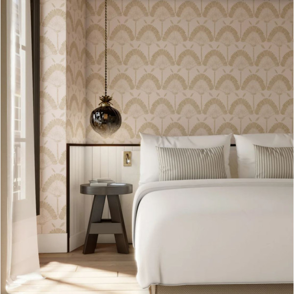 Papier peint SEASON PAPER Palmes nuage nuit olive - 3 coloris