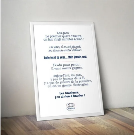 Affiche CHISTERA Rugby Citations 50x70cm