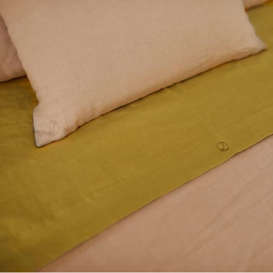 Drap plat LAURENCE CARROY en lin lavé - 7 coloris 2 tailles