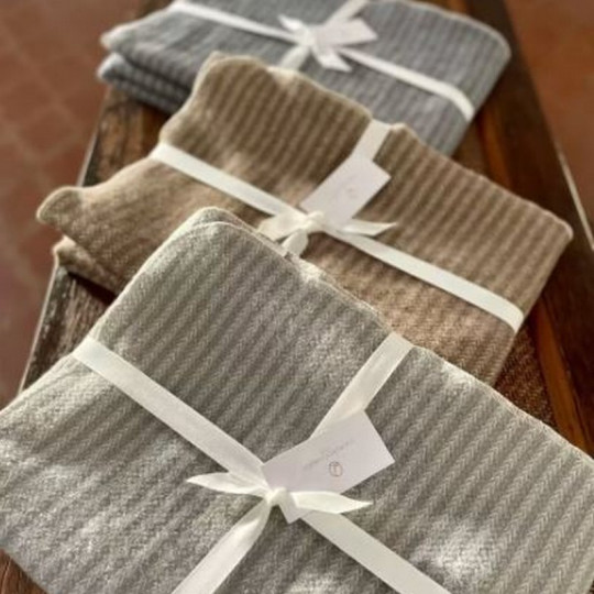 Plaid LAURENCE CARROY Paresse en lin et laine 130x180cm - 3 coloris