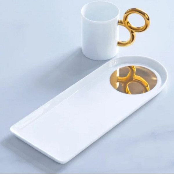 Petit plateau vide-poches EXTRANORM Voilà design Patrick Knoch en porcelaine de Limoges - 2 modèles