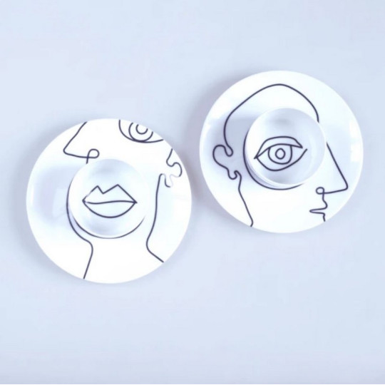 Duo de tasses et soucoupes EXTRANORM Opinion Duo design Patrick Knoch en porcelaine de Limoges