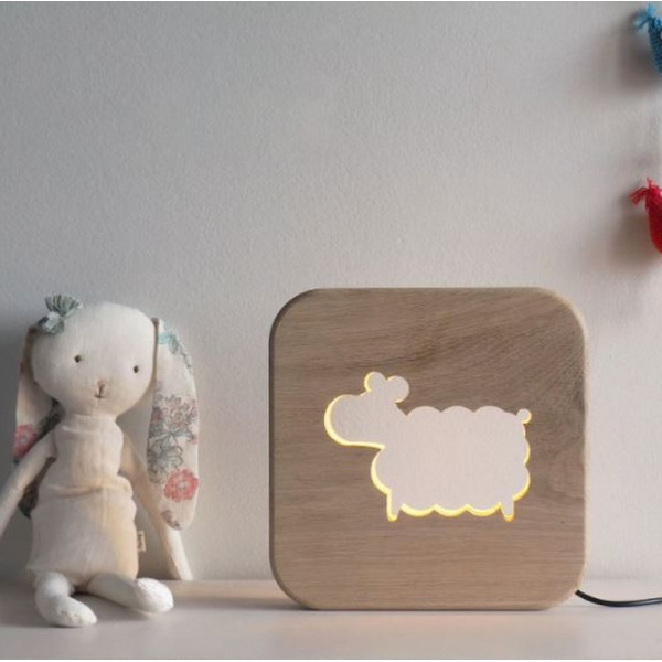 Veilleuse en bois GONE'S Mouton