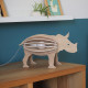 Lampe de chevet GONE'S Zoo Rhinocéros en bois