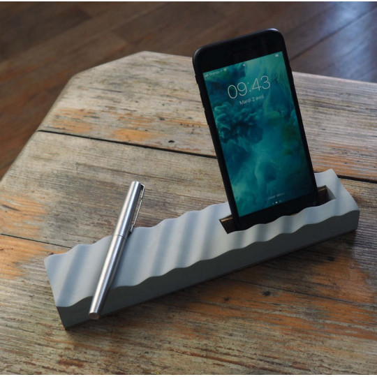 Support téléphone et stylo GONE'S Onde en béton