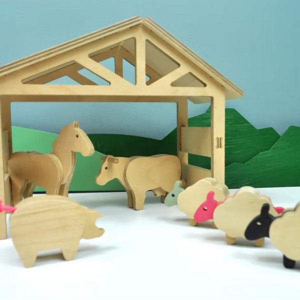 Animaux de la Ferme en bois MANUFACTURE EN FAMILLE Les animaux de Perrette Diy à construire