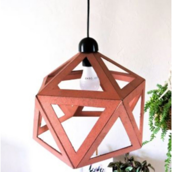 Grande suspension LEEWALIA Origami cuivre