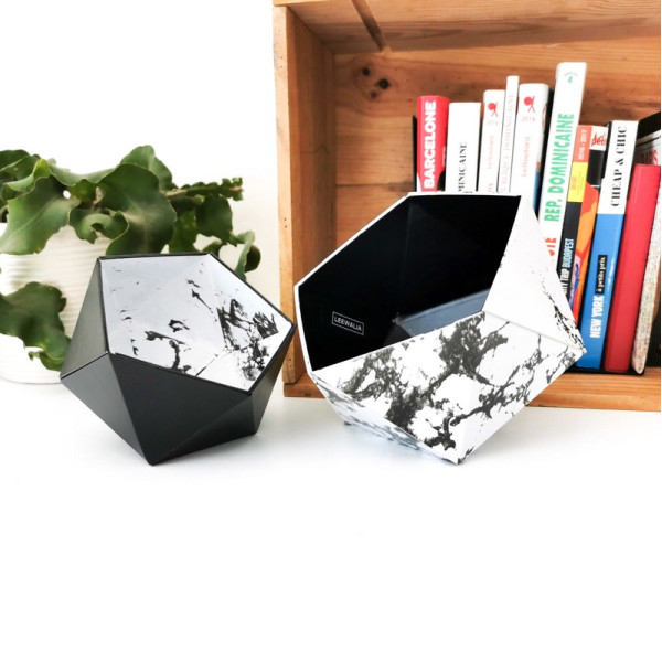 Set de 2 boites LEEWALIA Origami marbre - 2 coloris