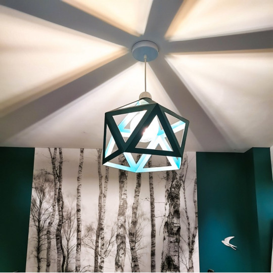 Grande suspension LEEWALIA Origami bleu canard