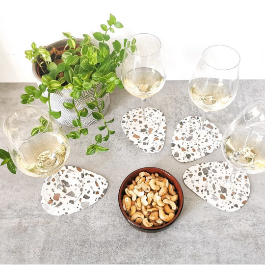 Set de 4 dessous de verre LEEWALIA Peeble - 3 coloris