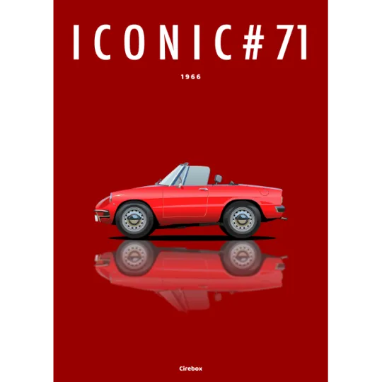 Affiche CIREBOX de l'Alfa Romeo Spider de 1966 en A3