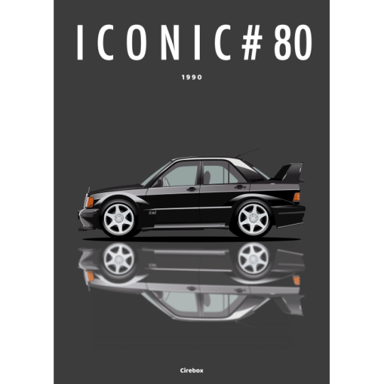 Affiche de la Mercedes 190 EVO 2 - 1990 - Cirebox