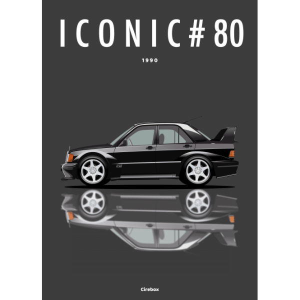 Affiche de la Mercedes 190 EVO 2 - 1990 - Cirebox