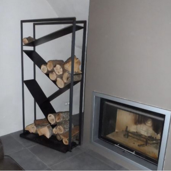 Porte bûches CLF CREATION Huron 160x80x25cm