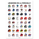 Affiche WALL OF FAME Les Légendes de la Formule 1 format A3
