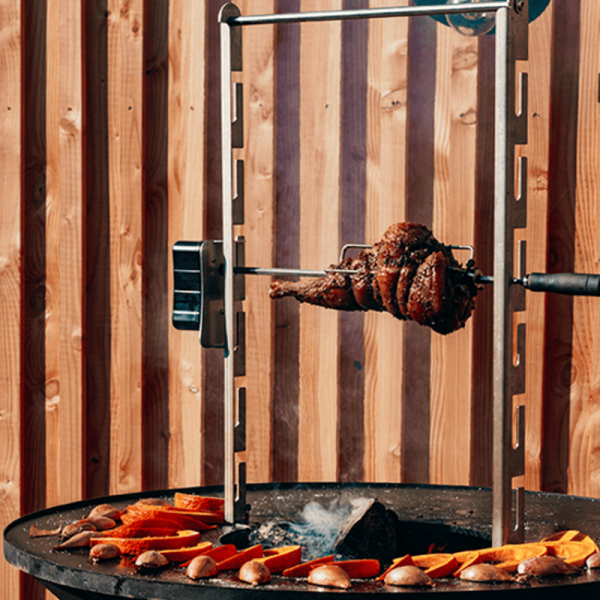 Rôtissoire avec moteur OYAT pour brasero 78, 82, 88, 96 et 98