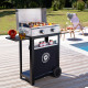 Plancha inox gaz duo 260 sur chariot avec couvercle - Le Marquier x Peugeot