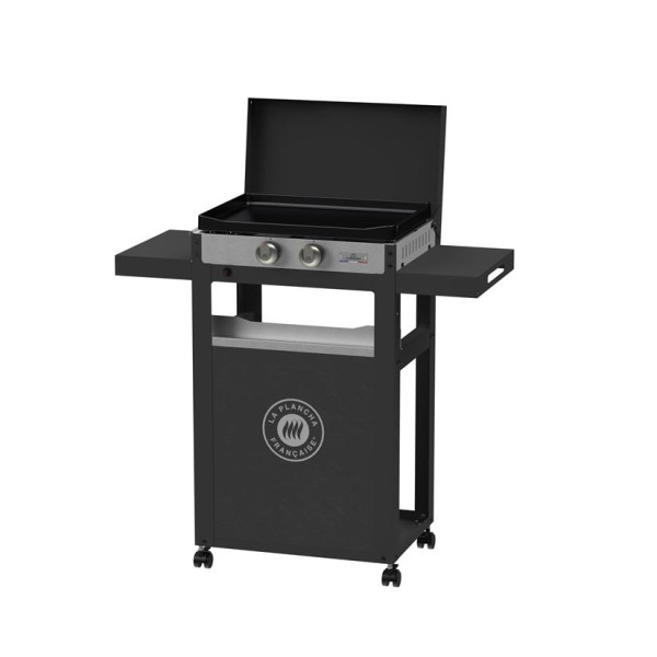 Plancha gaz LE MARQUIER La Plancha Française 250 Duo Edition : couvercle, chariot, porte-épices et rideau inclus