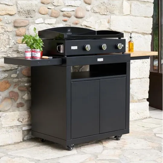 Desserte LE MARQUIER noire meuble 80 avec tablettes