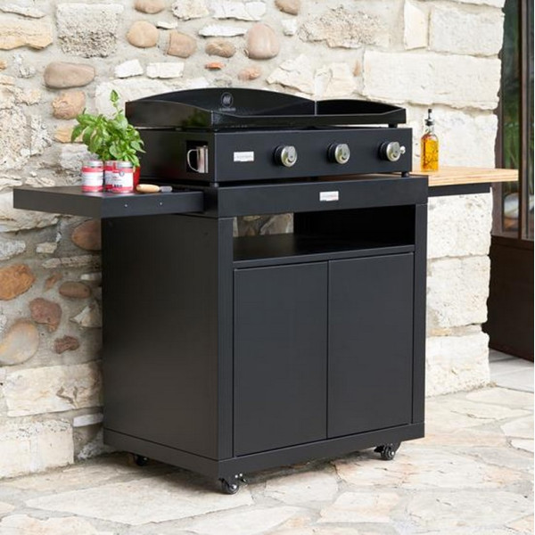 Desserte LE MARQUIER noire meuble 80 avec tablettes