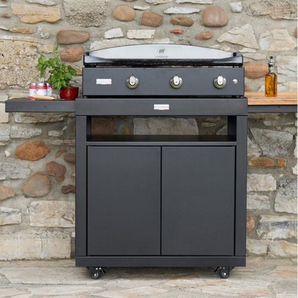 Desserte LE MARQUIER noire meuble 80 avec tablettes