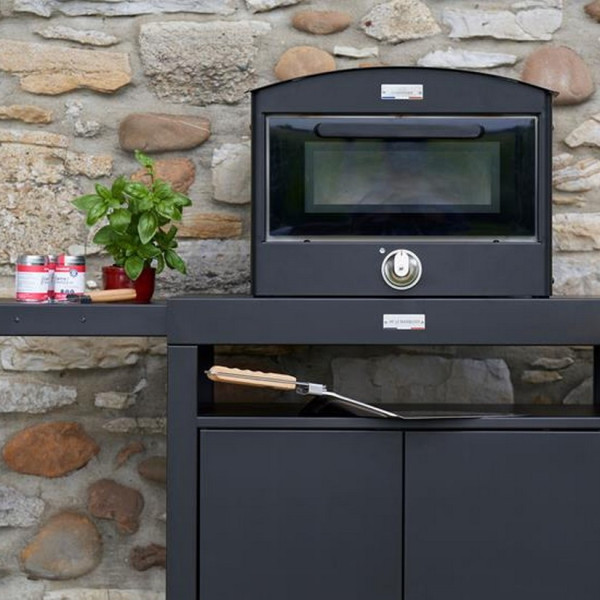 Desserte LE MARQUIER noire meuble 80 avec tablettes