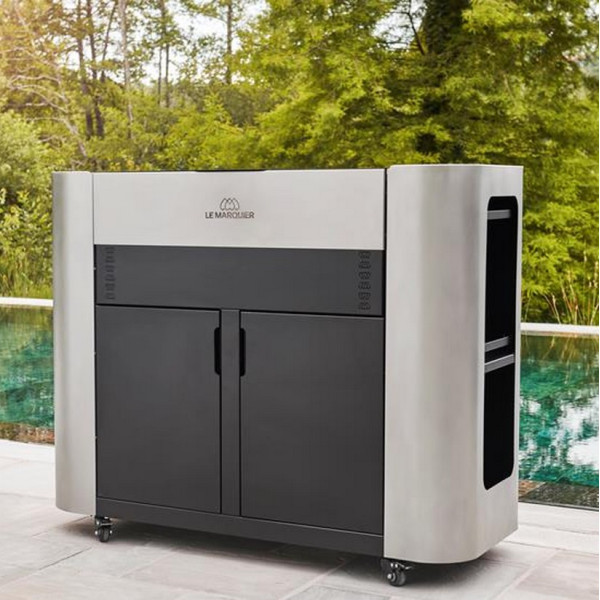 Plancha gaz LE MARQUIER Exclusive 375 XL Duo Edition : meuble et couvercle inclus