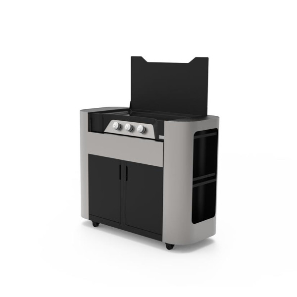 Plancha gaz LE MARQUIER Exclusive 375 XL Duo Edition : meuble et couvercle inclus