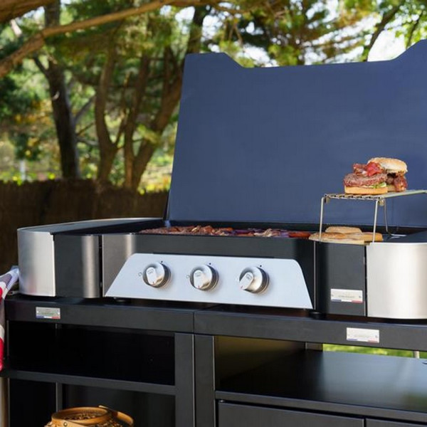 Plancha gaz LE MARQUIER Exclusive 375 XL Duo couvercle inclus