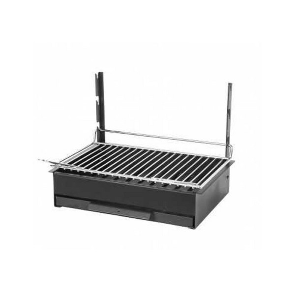 Barbecue à poser ou à encastrer LE MARQUIER Vulcain en acier 61x33cm coloris noir