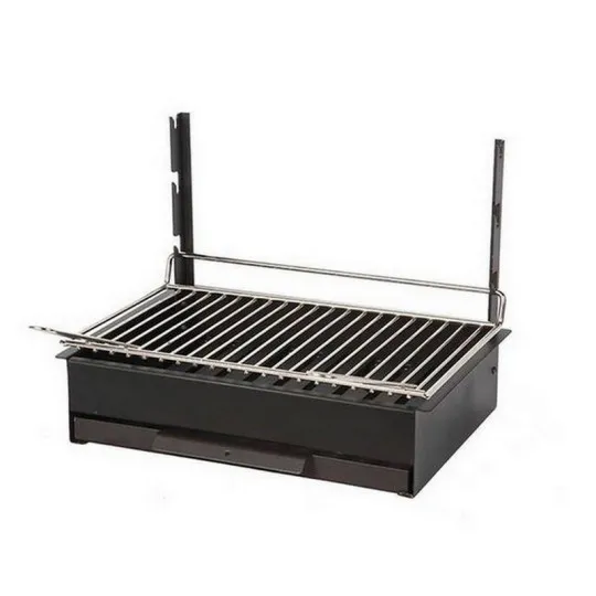 Barbecue à poser ou à encastrer LE MARQUIER Vulcain en acier 48x28cm coloris noir