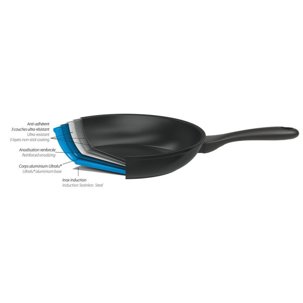 Casserole CRISTEL Cookway amovible 24cm anti-adhérente aluminium