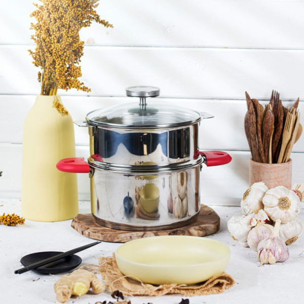 Cuiseur vapeur Cristel BIOME avec 2 anses Mutine - 2 tailles 3 coloris