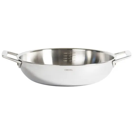 Poêle sautoir CRISTEL Castel Pro en inox avec 2 anses - 5 tailles