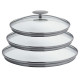 Set de 3 couvercles CRISTEL Platine en verre 16, 18 et 20cm