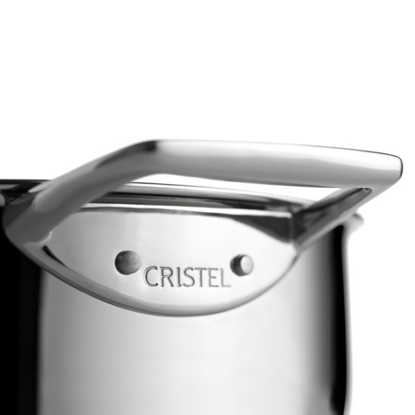 Poêle sautoir CRISTEL Castel Pro en inox 2 anses et couvercle en verre - 2 tailles