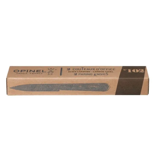Boite de 2 couteaux d'office OPINEL n°102 carbone