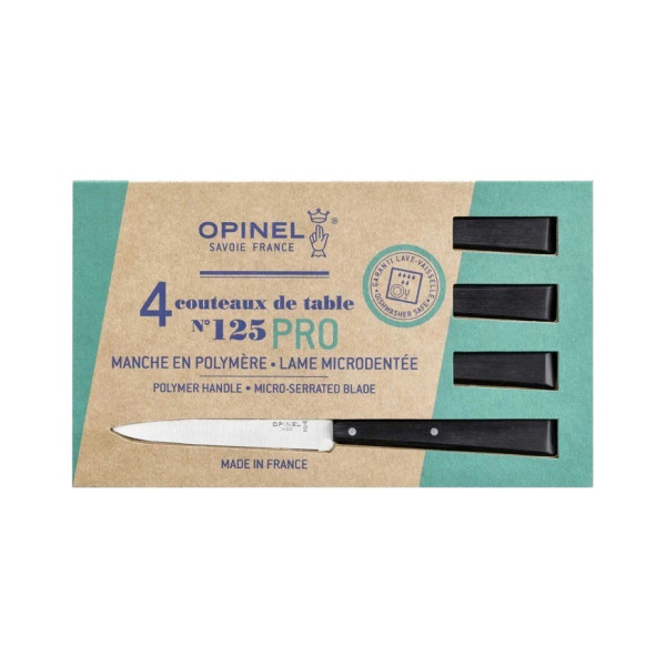 Boite de 4 couteaux de table OPINEL Bon Appétit pro n°125 manche polymère